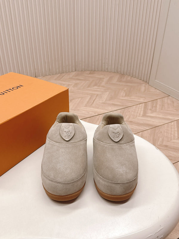 LV x Nigo Collaboration Yeti Sneakers Gray in Suede Cowhide Leather 600795