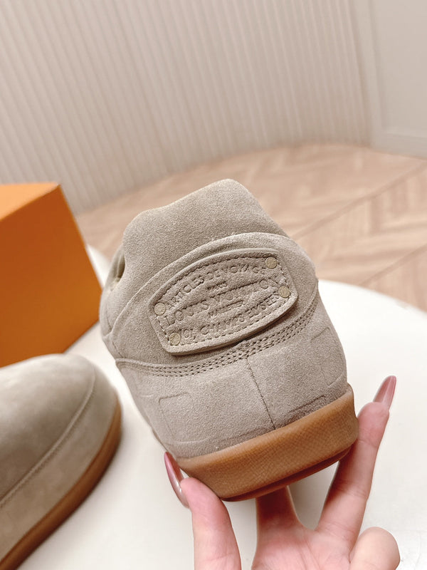 LV x Nigo Collaboration Yeti Sneakers Gray in Suede Cowhide Leather 600795
