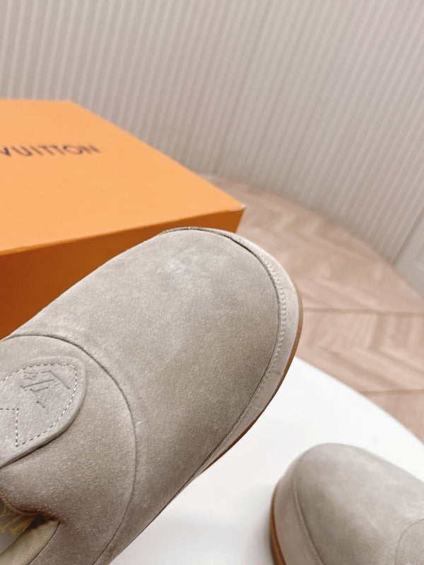 LV x Nigo Collaboration Yeti Sneakers Gray in Suede Cowhide Leather 600795