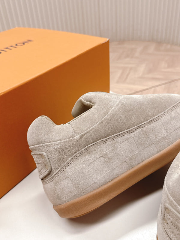 LV x Nigo Collaboration Yeti Sneakers Gray in Suede Cowhide Leather 600795