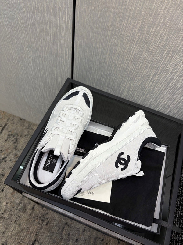 Chanel 26 Quilted Classic Sneaker White in Lambskin 602472