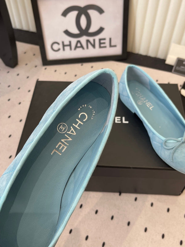 CC Ballerines bleues en daim 611698