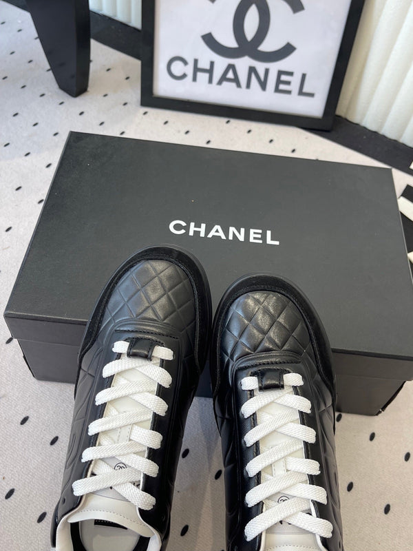 Chanel Coco Baskets Baseball Noir en Cuir de Vachette 611670