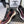 Baskets CC en cuir de vachette bordeaux et noir 611665