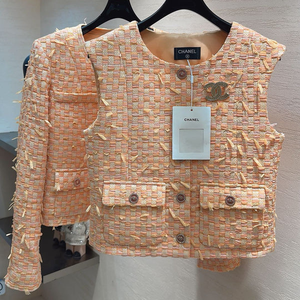 GILET CHANEL SWEET GIRL EN TWEED ORANGE