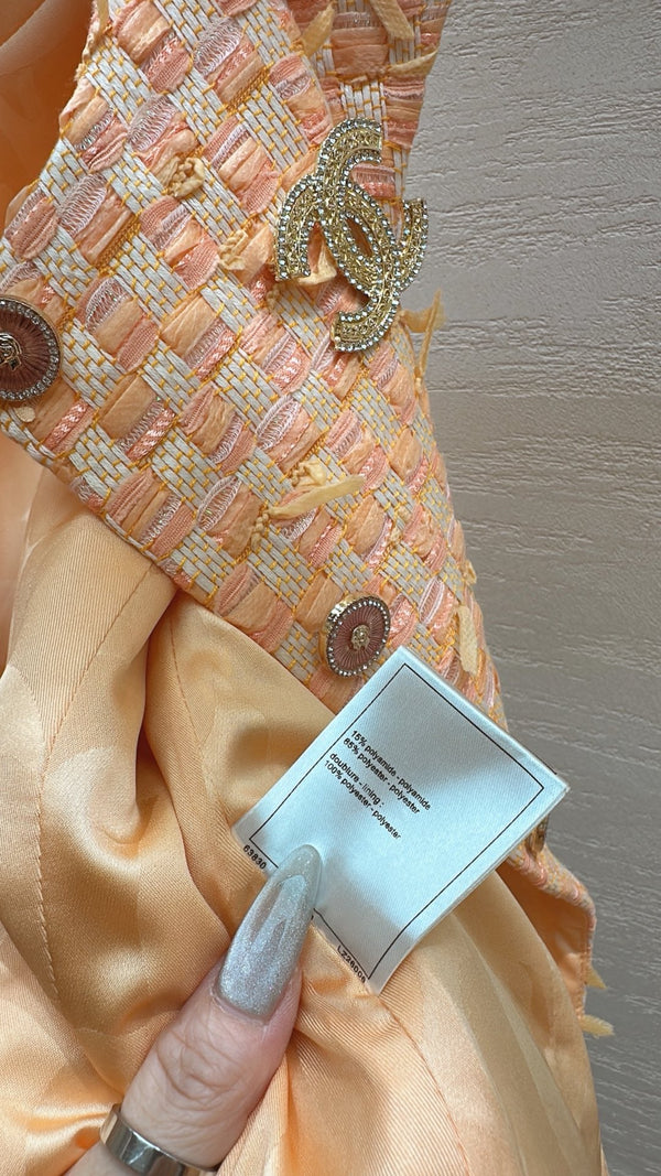 GILET CHANEL SWEET GIRL EN TWEED ORANGE