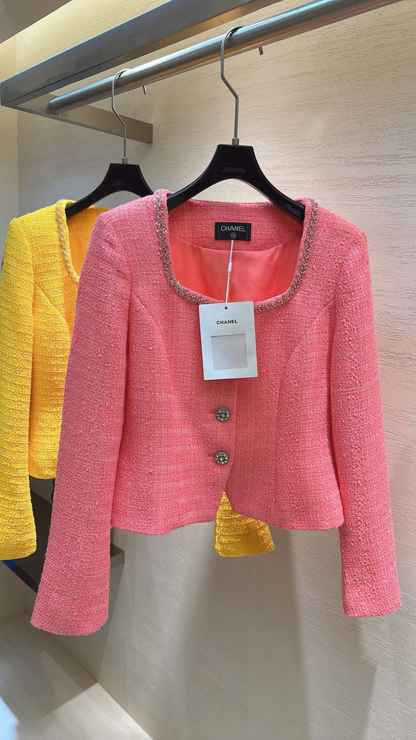 VESTE CHANEL ROSE EN TWEED