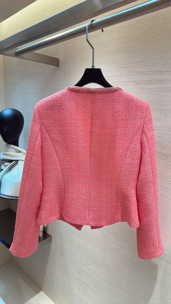 VESTE CHANEL ROSE EN TWEED