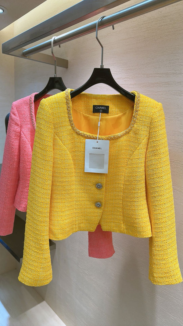 VESTE CHANEL JAUNE EN TWEED