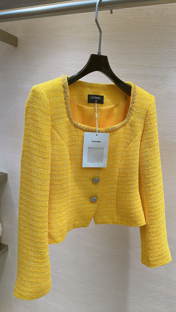 VESTE CHANEL JAUNE EN TWEED