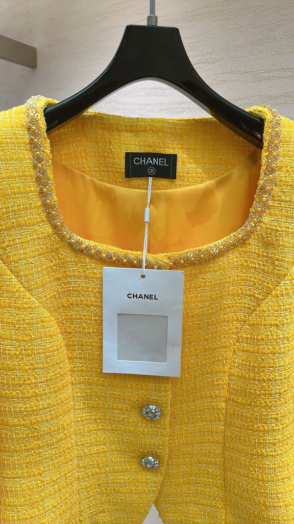 VESTE CHANEL JAUNE EN TWEED