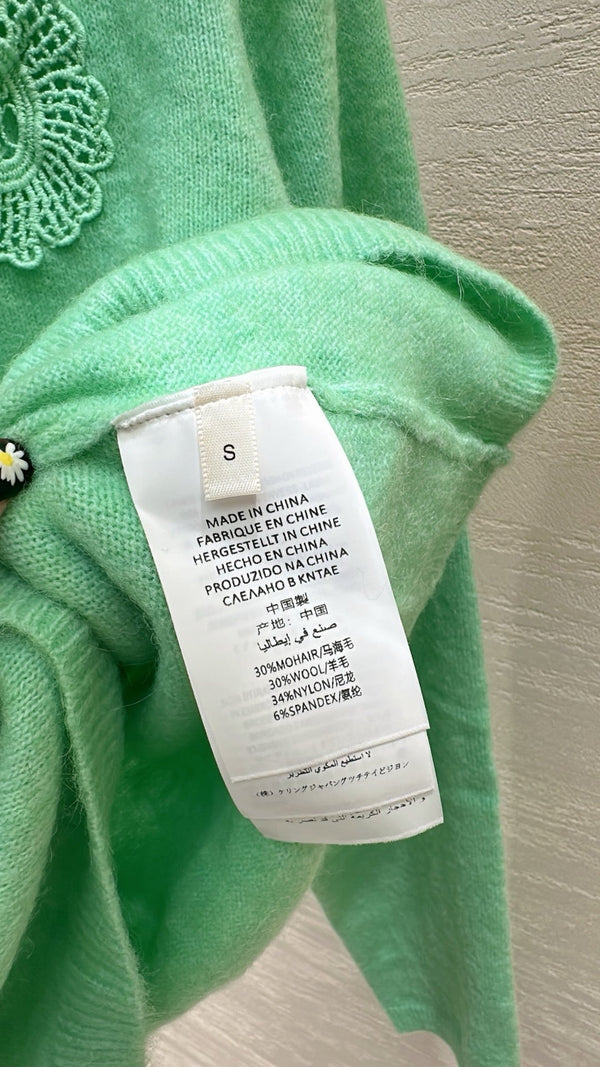 HAUT EN TRICOT VERT MENTHE CHANEL