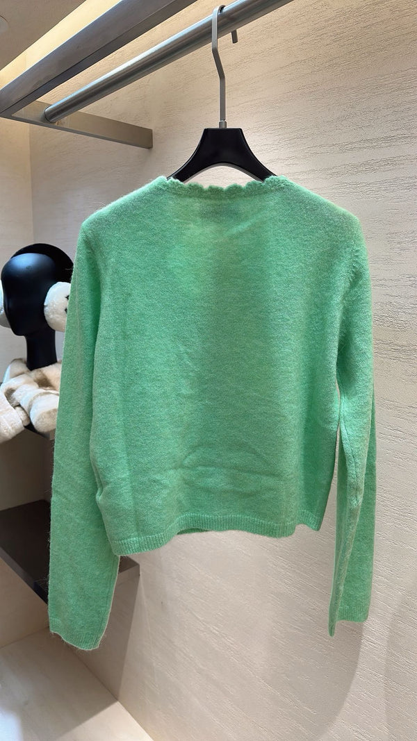 HAUT EN TRICOT VERT MENTHE CHANEL