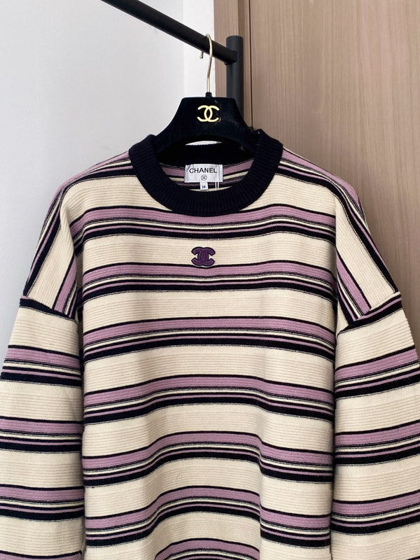 CHEMISE MANCHES LONGUES BICOLORE CHANEL ROSE IVOIRE 89240