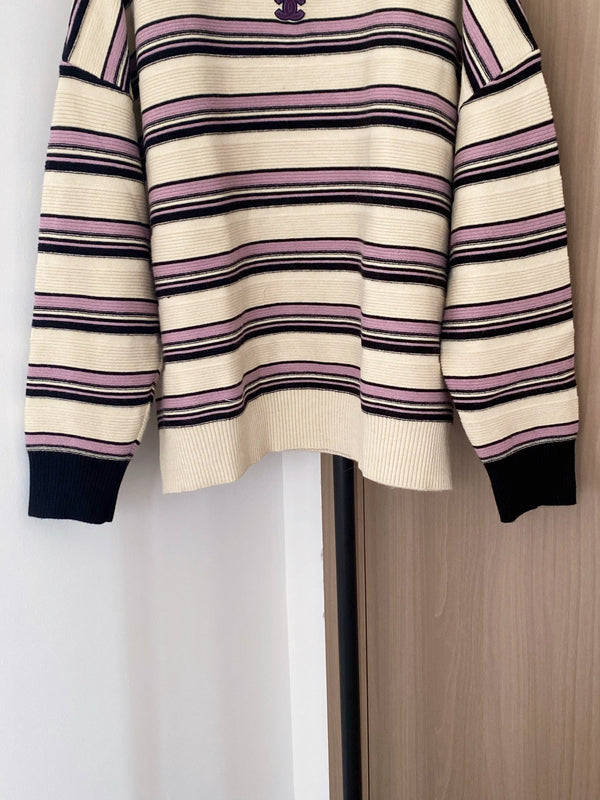 CHEMISE MANCHES LONGUES BICOLORE CHANEL ROSE IVOIRE 89240