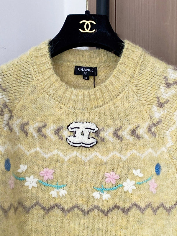CHEMISE MANCHES LONGUES CHANEL JAUNE CLAIR 88240