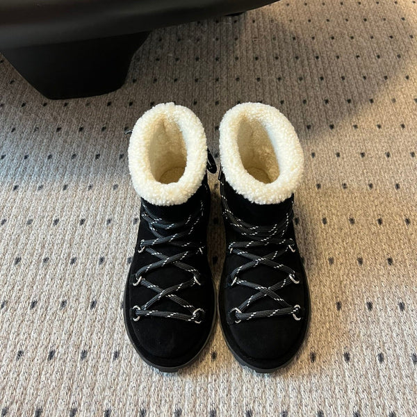 Bottes de neige Miu 26 noires en daim 614799