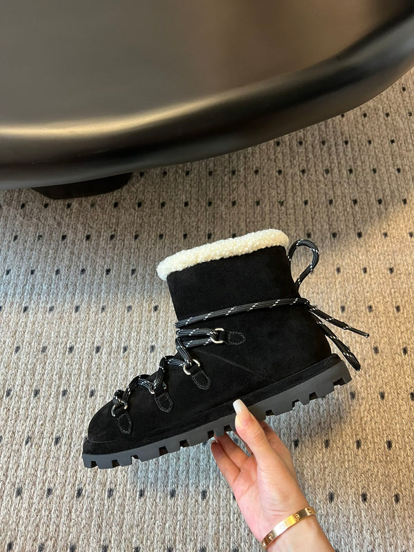Bottes de neige Miu 26 noires en daim 614799