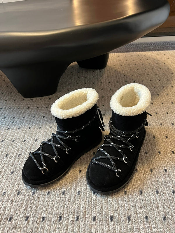 Bottes de neige Miu 26 noires en daim 614799