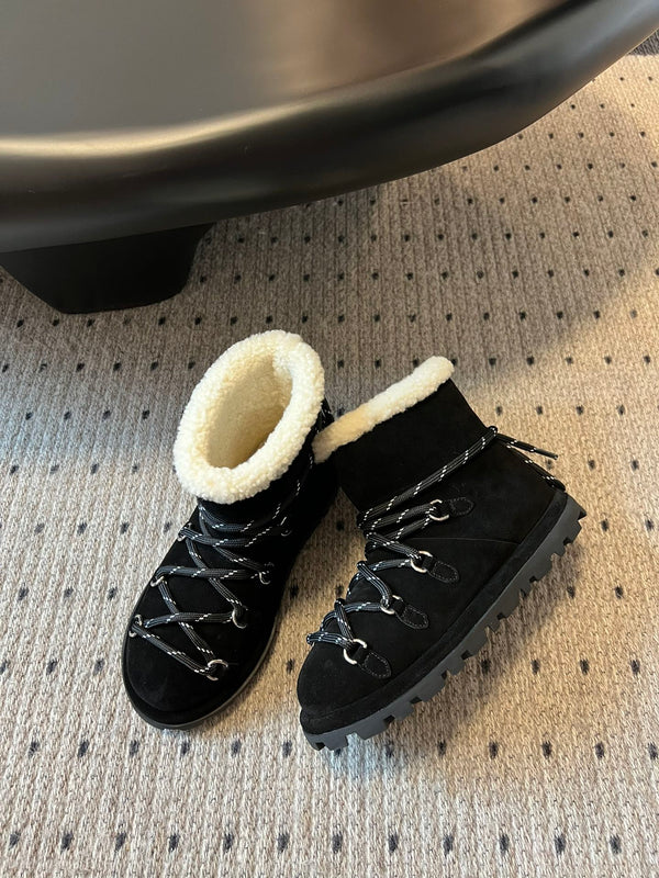 Bottes de neige Miu 26 noires en daim 614799