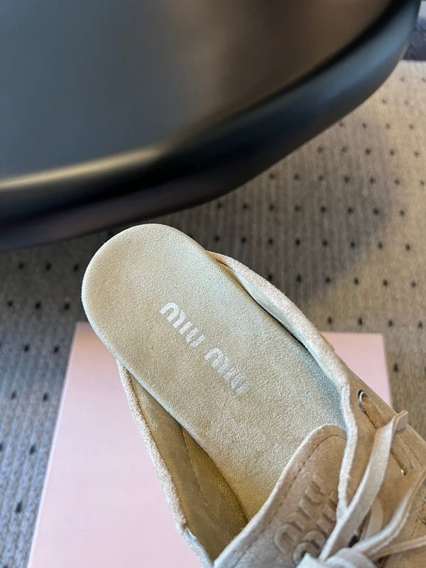 Miu Miu 26SS Mules Light Beige in Fluffing Fur 614561