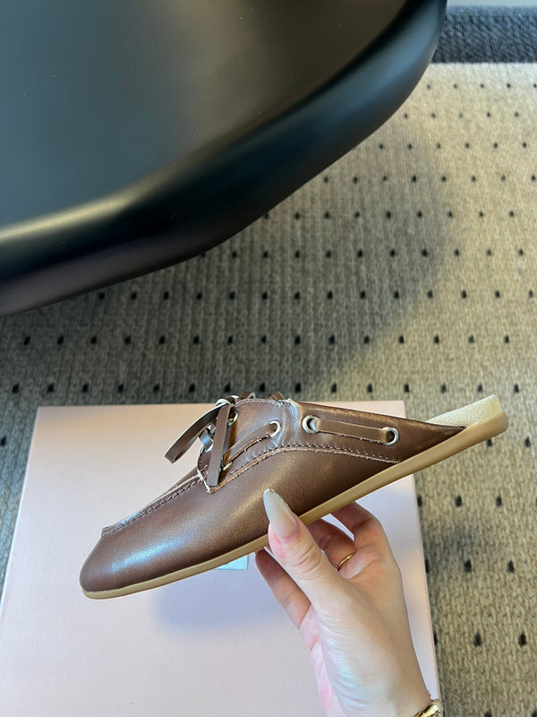 Miu Miu 26SS Mules Dark Brown in Cowhide 614560