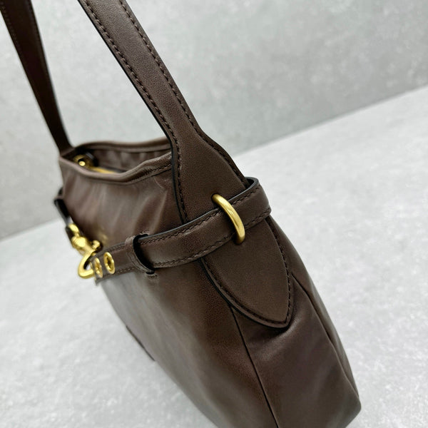 Miu Miu Aventure Shoulder Bag 40cm Brown in Sheepskin