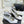 Chanel 26C Ballerines à Talons Hauts Gris Clair en Soie 616005