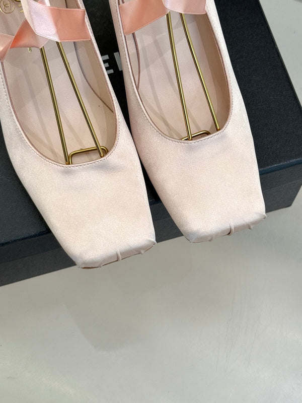 Chanel 26C Ballet High Heels Pink  in Silk 616002