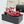 Sandales Chanel 26C à talon carré avec nœud chaîne, rouges, en cuir de vachette 615987