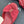 Sandales Chanel 26C à talon carré avec nœud chaîne, rouges, en cuir de vachette 615987