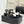 Chanel 26C Chain Bow Chunky Heel Sandals Black White in Cowhide 615986