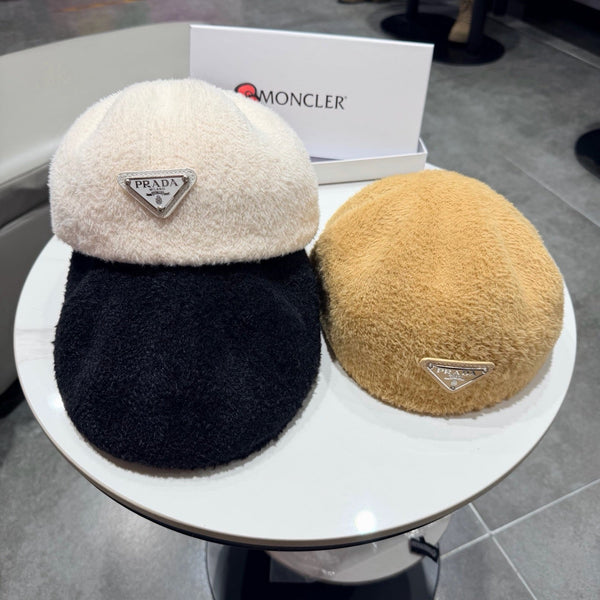 Prada 25 Iceland Beret Women's Black in Plush 125815