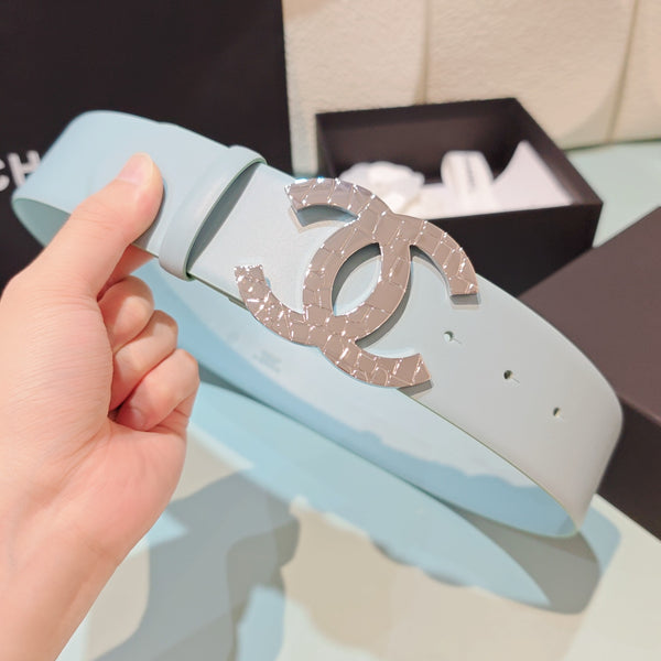 CC Belt 5.0CM Light Blue Leather Buckle 180972