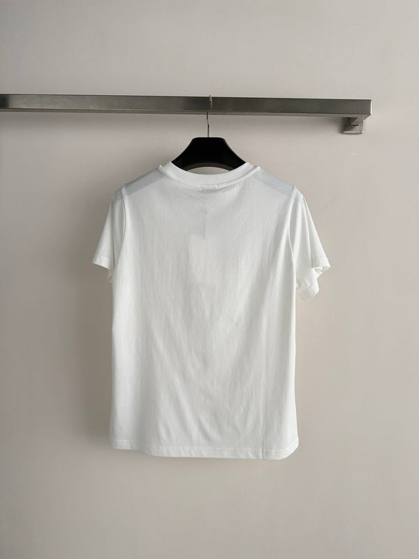 Chanel 26SS Short-Sleeve T-Shirt with Logo White in Cotton 892730