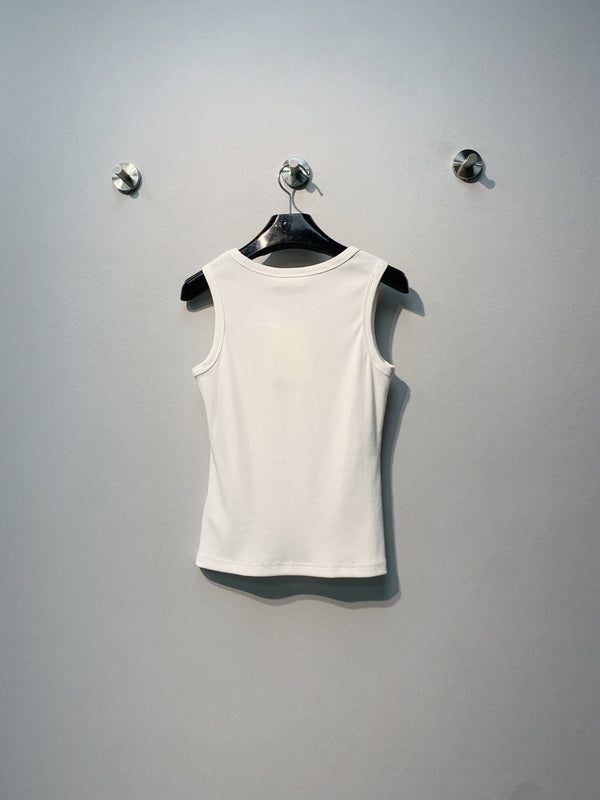 Celine 26SS Gilet brodé blanc en coton 106791