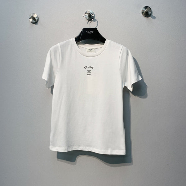Celine 26SS  White Short-Sleeve T-Shirt in Cotton 101585