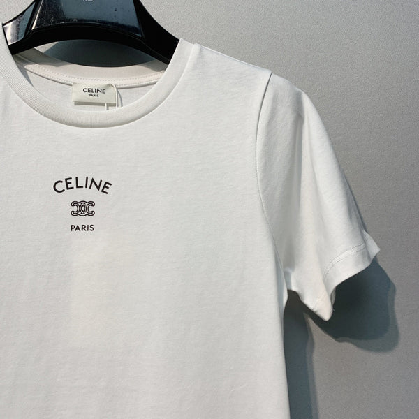 Celine 26SS  White Short-Sleeve T-Shirt in Cotton 101585