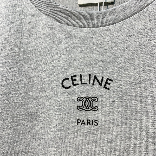 Celine Printemps/Été 26 T-shirt gris à manches courtes en coton 101584
