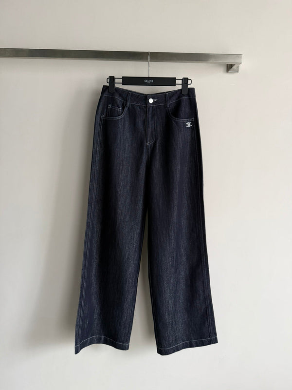 Celine 26SS Straight-leg jeans Navy Blue in Denim 943329