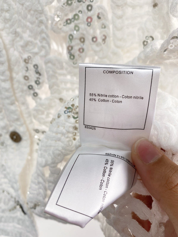 Gilet bicolore Chanel blanc en coton 125490