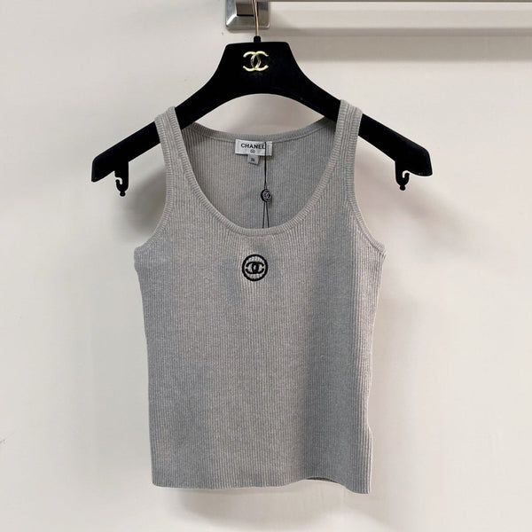 Gilet Chanel Bicolore Gris en Polyester 125480