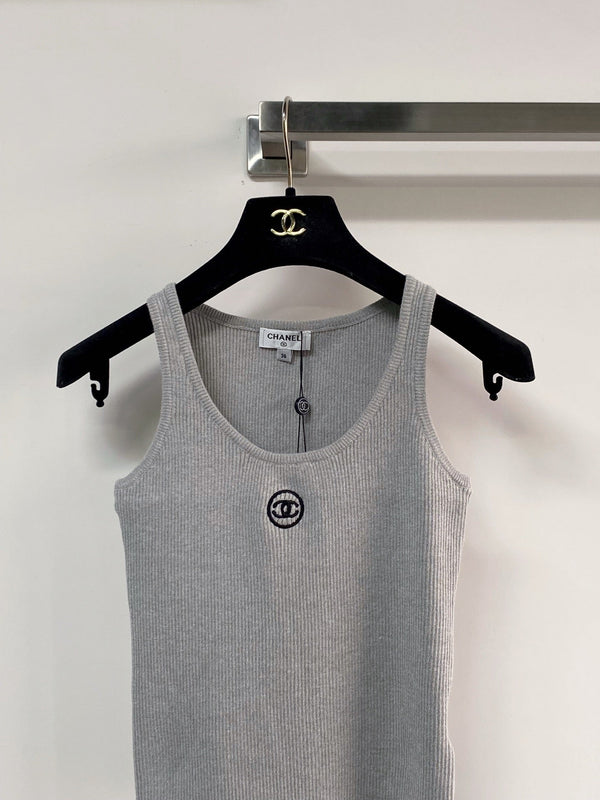 Gilet Chanel Bicolore Gris en Polyester 125480