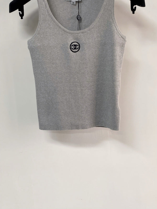 Gilet Chanel Bicolore Gris en Polyester 125480