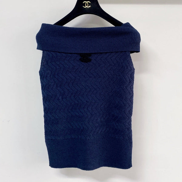 Gilet Chanel Bleu Marine en Laine 125461