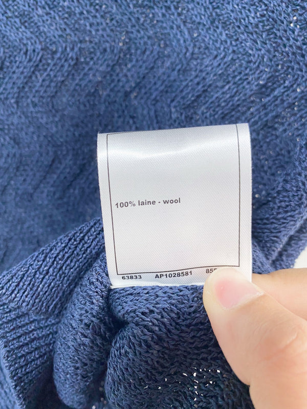 Gilet Chanel Bleu Marine en Laine 125461