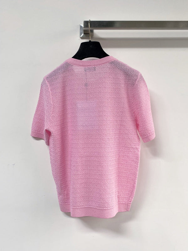 T-shirt Chanel à manches courtes rose en Tencel 125448