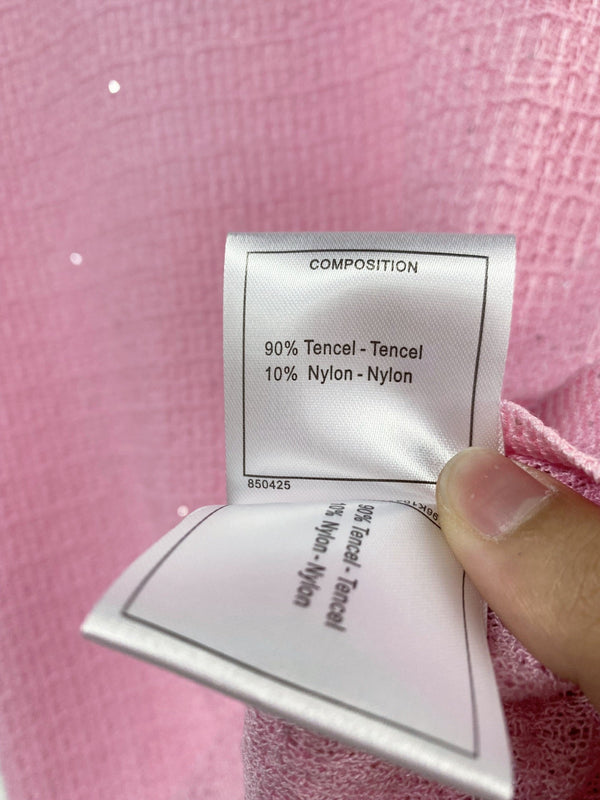 T-shirt Chanel à manches courtes rose en Tencel 125448