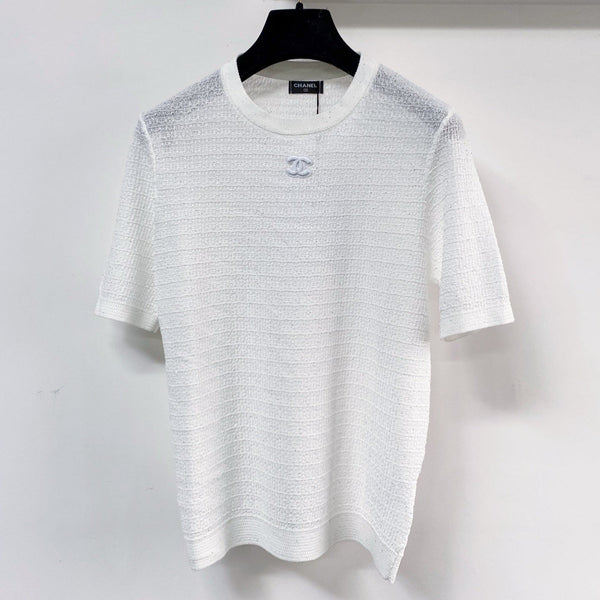 T-shirt Chanel manches courtes blanc en Tencel 125447