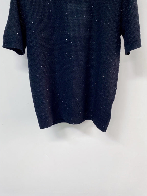 T-shirt manches courtes Chanel bleu marine en Tencel 125446
